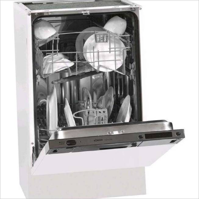Indbygget smal opvaskemaskine med åbent panel til 9 sæt Bomann GSPE 772.1