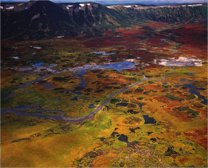 Kamtjatka. Uzon Caldera - et kæmpe krater fra en gammel vulkan